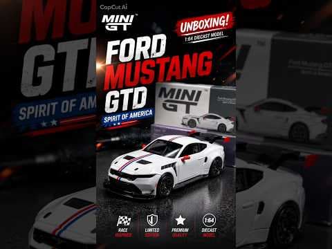 Unbox MINI GT Ford Mustang GTD Spirit of America 1:64 – MGT01097 🔥