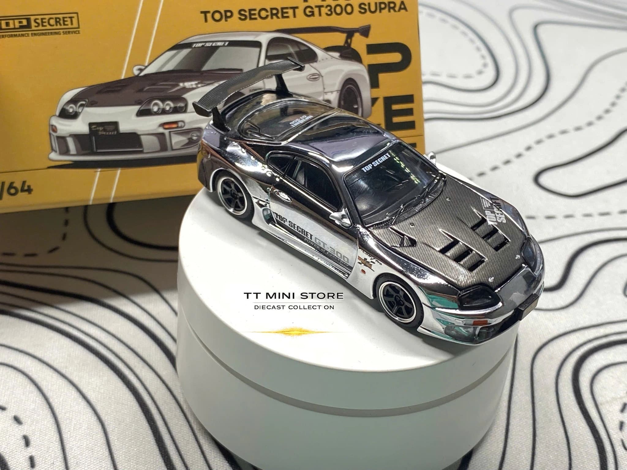 POPRACE - Toyota TOP SECRET GT300 Supra Chrome Silver - PR64325 — ảnh 3