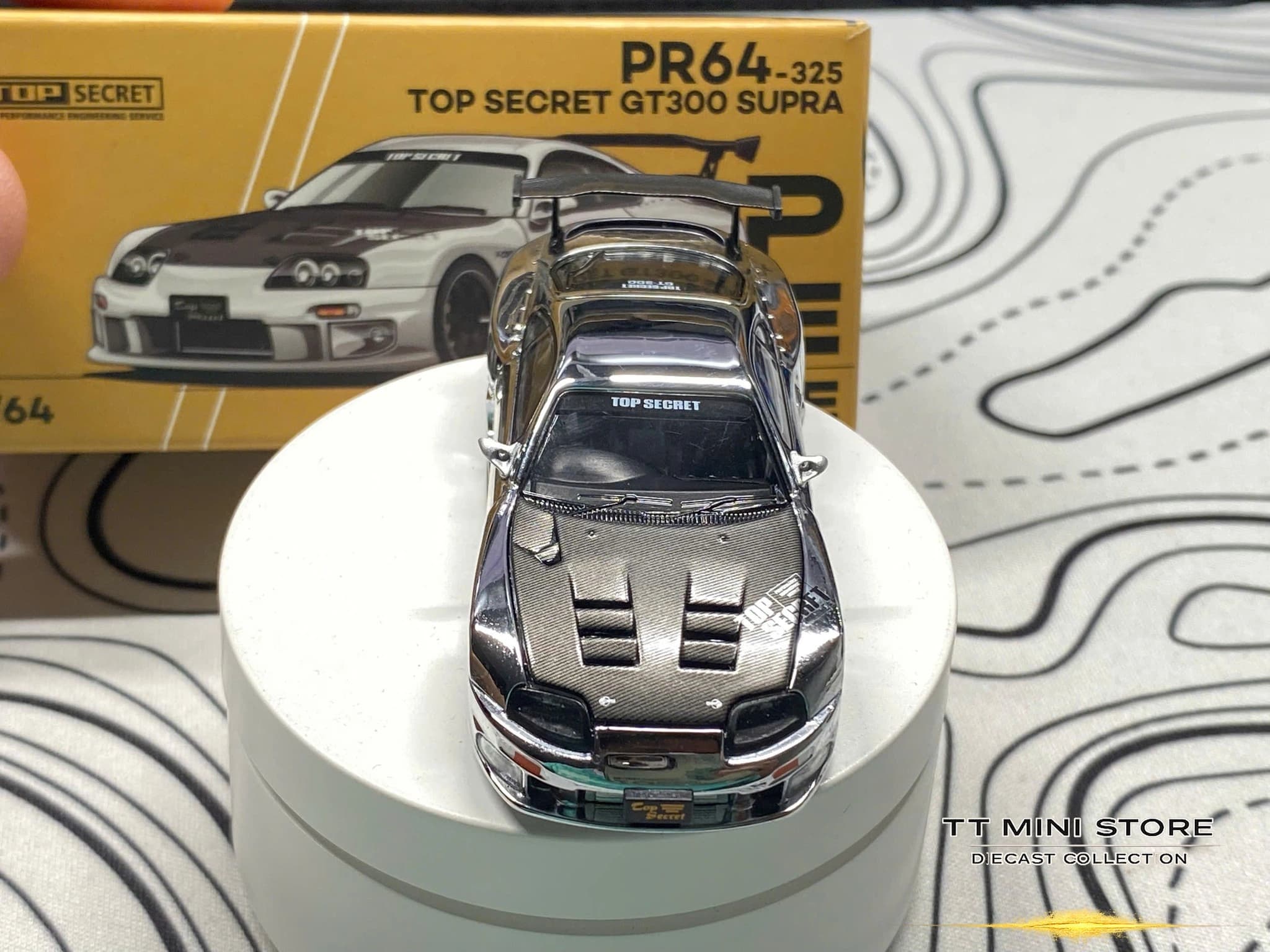 POPRACE - Toyota TOP SECRET GT300 Supra Chrome Silver - PR64325 — ảnh 2