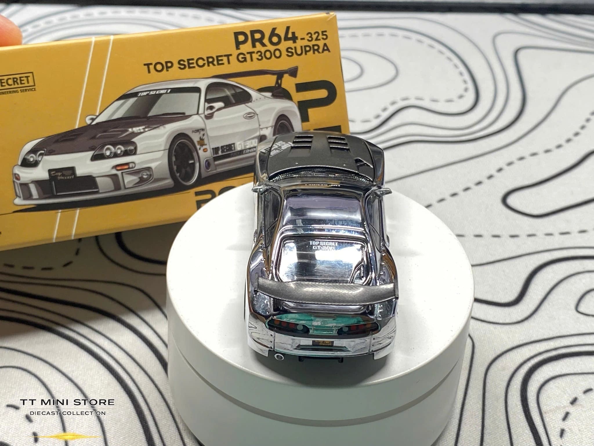 POPRACE - Toyota TOP SECRET GT300 Supra Chrome Silver - PR64325 — ảnh 4
