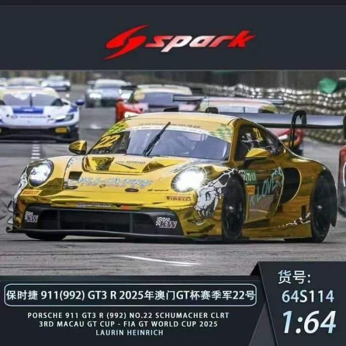 SPARK - Porsche 911 (992) GT3 R from the 2025 Macau GT Cup - 64S114 — ảnh 1