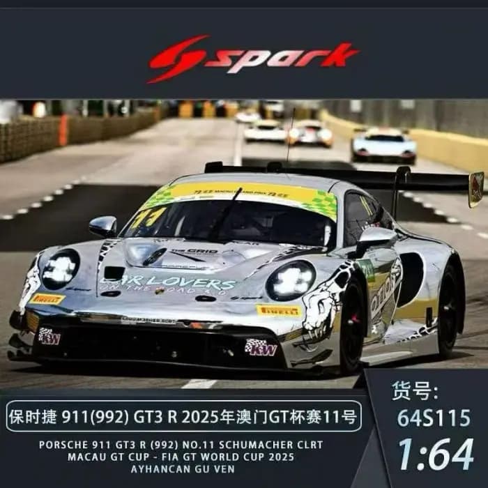 SPARK - Porsche 911 (992) GT3 R from the 2025 Macau GT Cup - 64S115 — ảnh 1