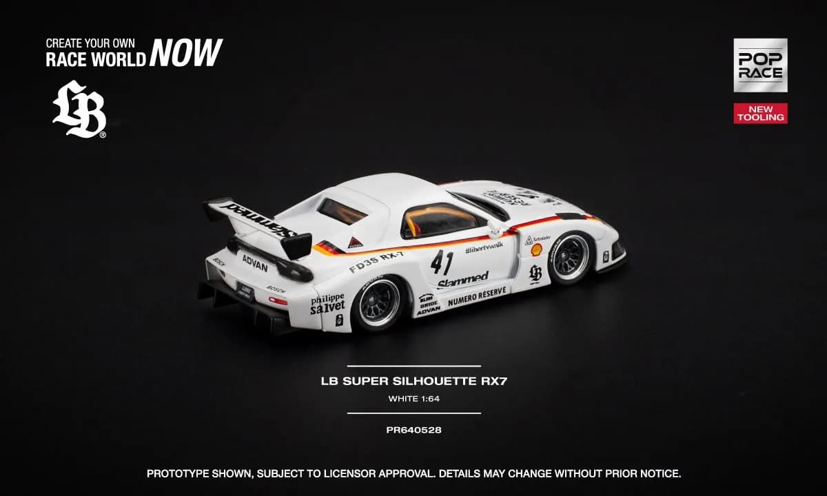 POPRACE - LB SUPER SILHOUETTE RX7 (FD3S) WHITE NEW TOOLING - PR640528 — ảnh 3
