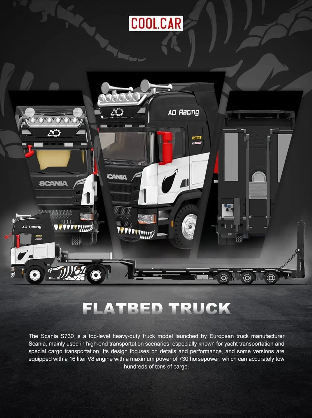 Cool Car 1:64 Scania FLATBED TRANSPORT VEHICLE — ảnh 1