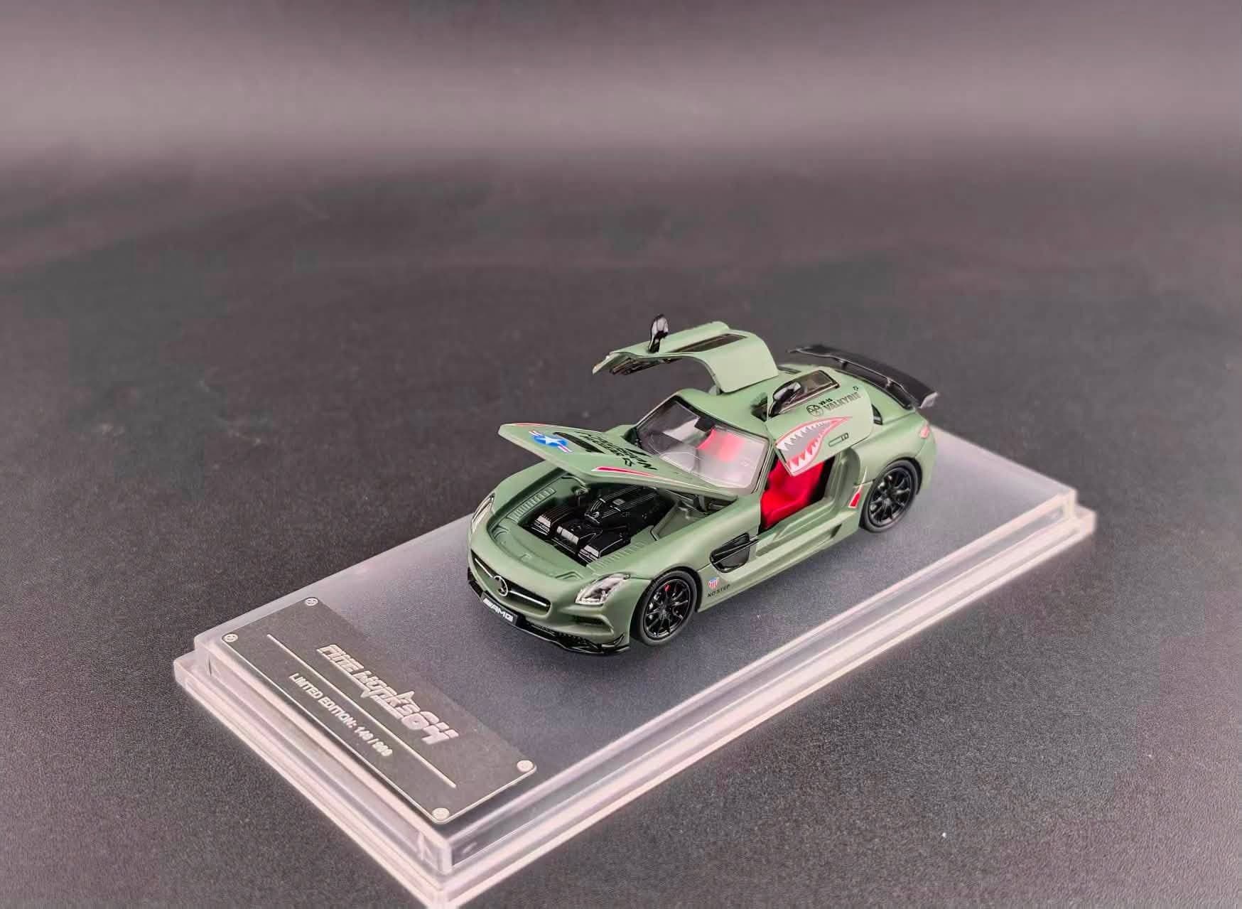 FINE WORKS64 - Mercedes-Benz SLS AMG Black Series Air Force Green - 1:64 — ảnh 1