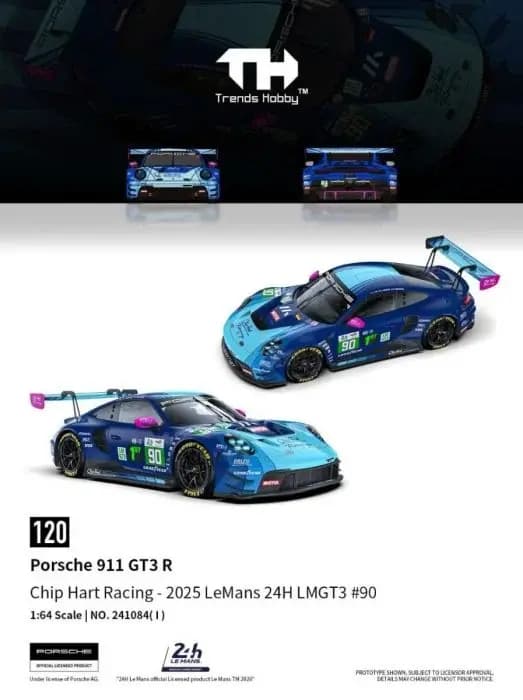 Trends Hobby - Porsche 911 GT3 R Chip Hart Racing #90 2025 Le Mans 24H LMGT3 - 241084I — ảnh 1