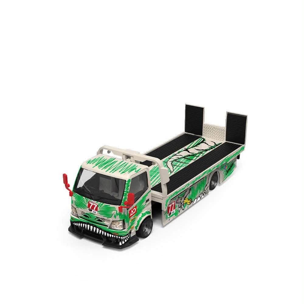 SC 1:64 H300 Flat Transport Trailer - Model 77 - White and Green Graffiti Green Dinosaur — ảnh 5