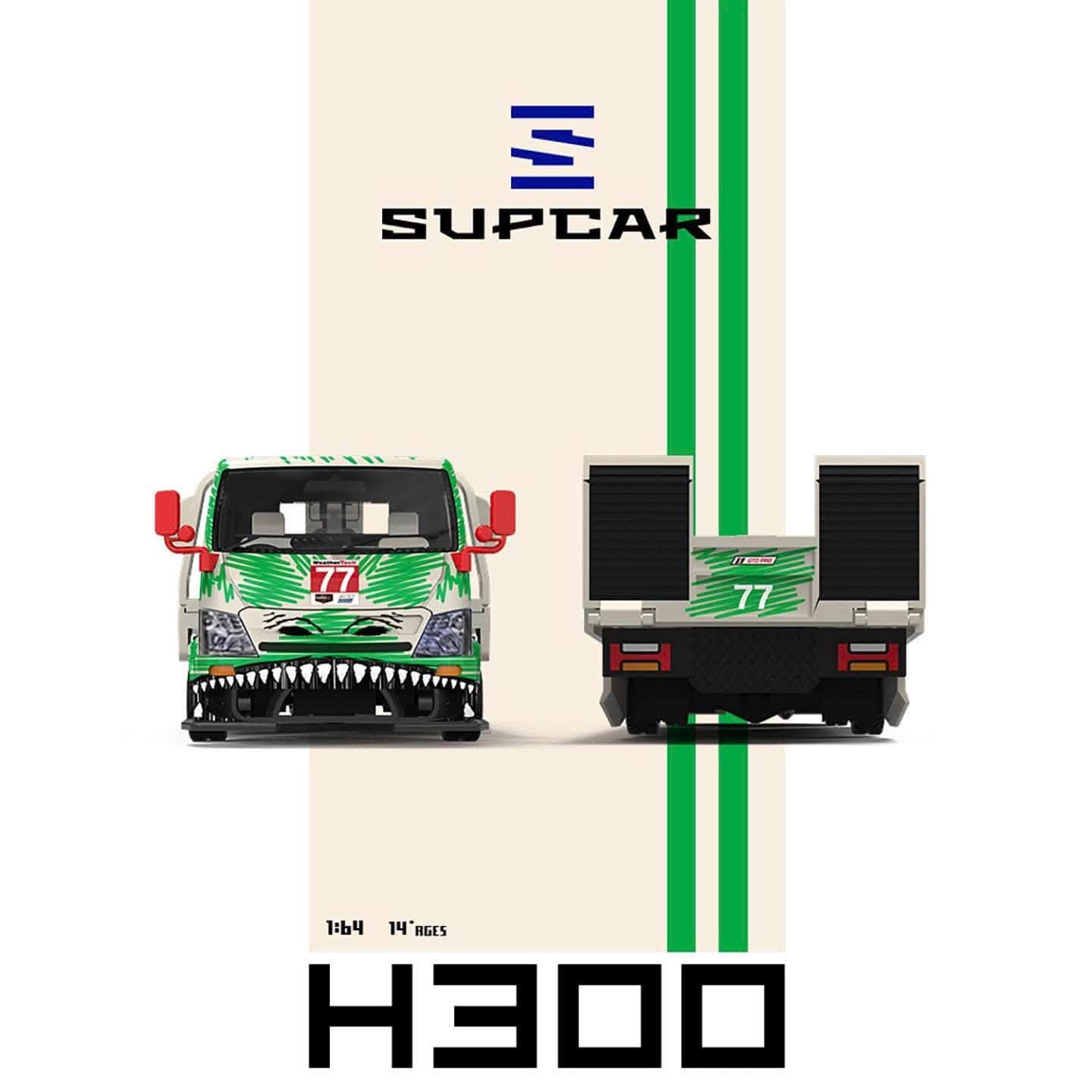 SC 1:64 H300 Flat Transport Trailer - Model 77 - White and Green Graffiti Green Dinosaur — ảnh 4