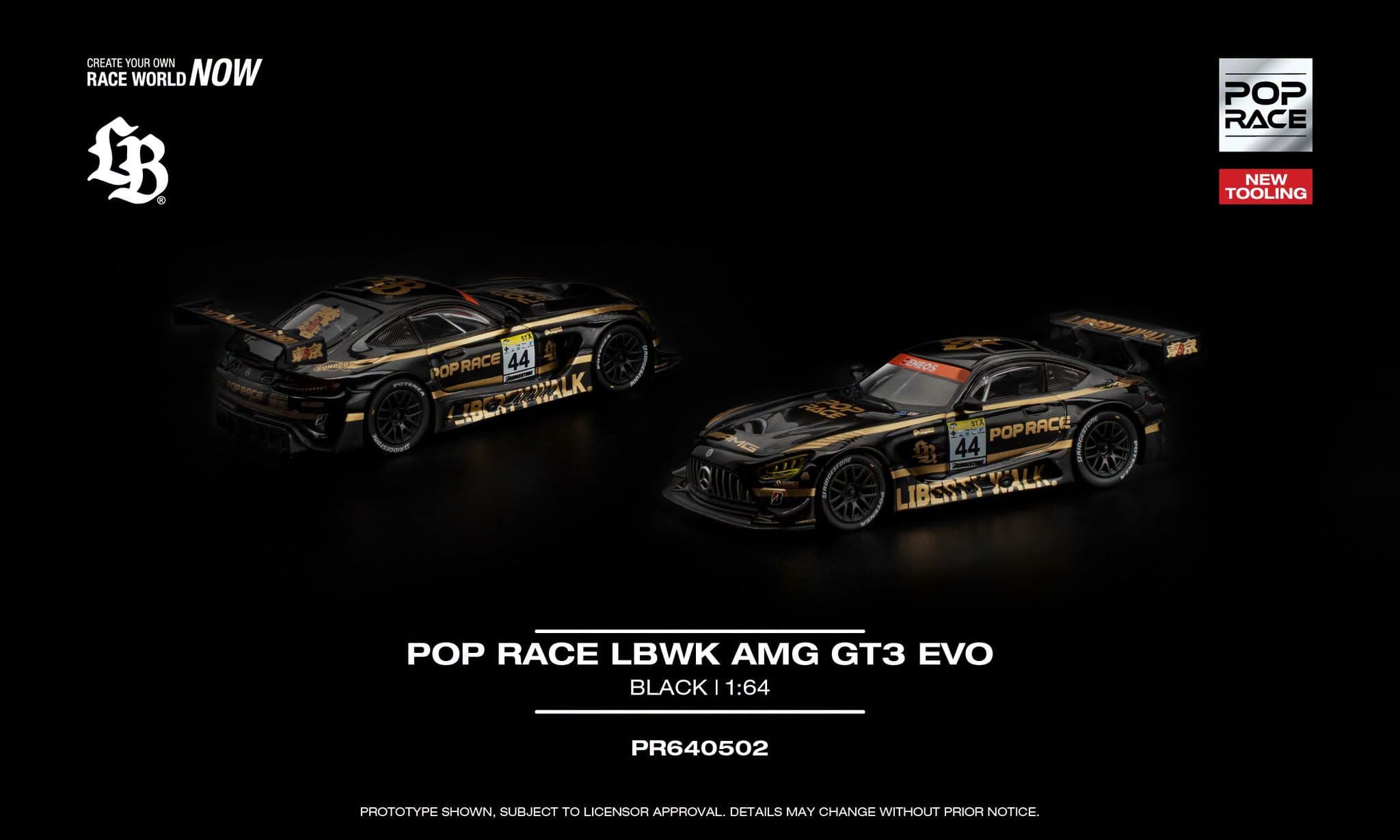 POPRACE 1:64 LBWK Mercedes-AMG GT3 EVO Black — ảnh 2