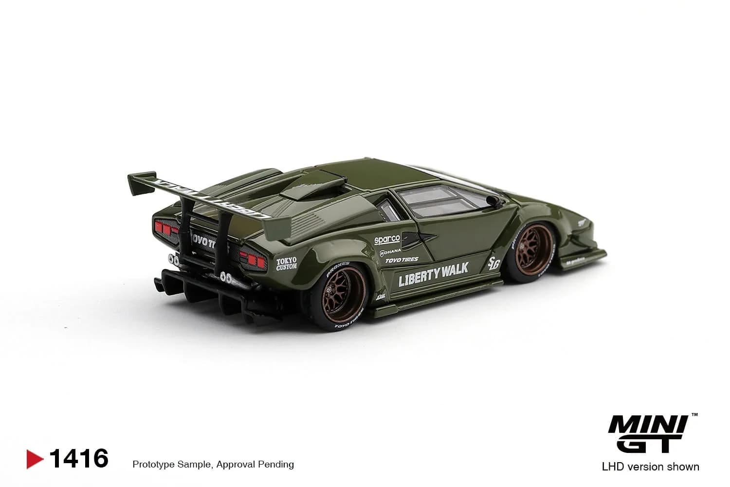 MINI GT 1:64 Lamborghini Countach LB-WORKS Army Green – MGT01416 – Box — ảnh 3