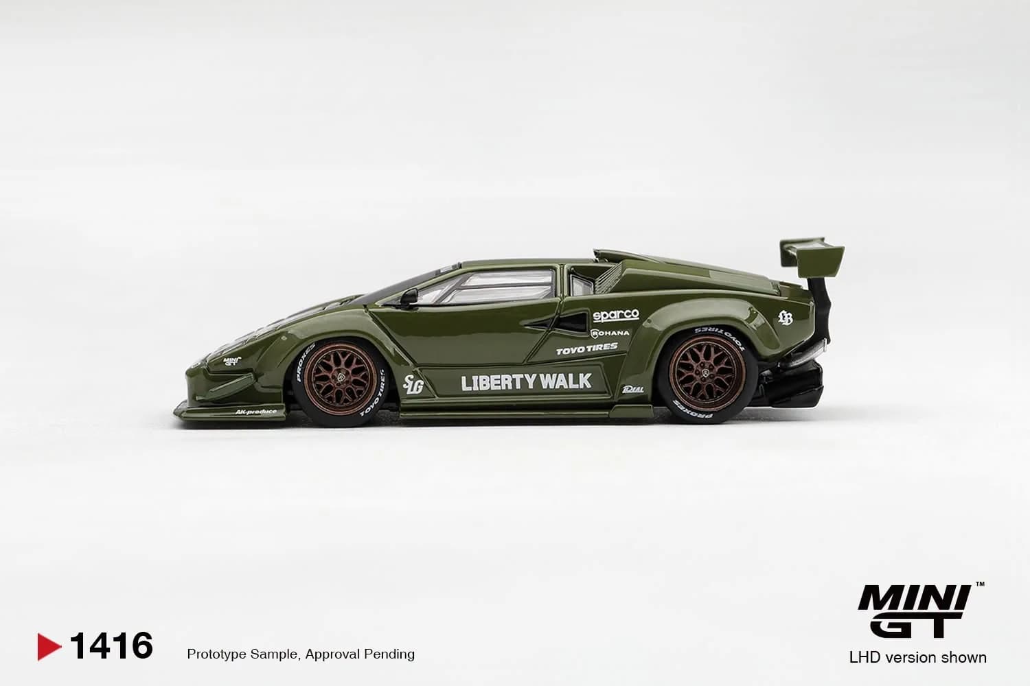 MINI GT 1:64 Lamborghini Countach LB-WORKS Army Green – MGT01416 – Box — ảnh 2